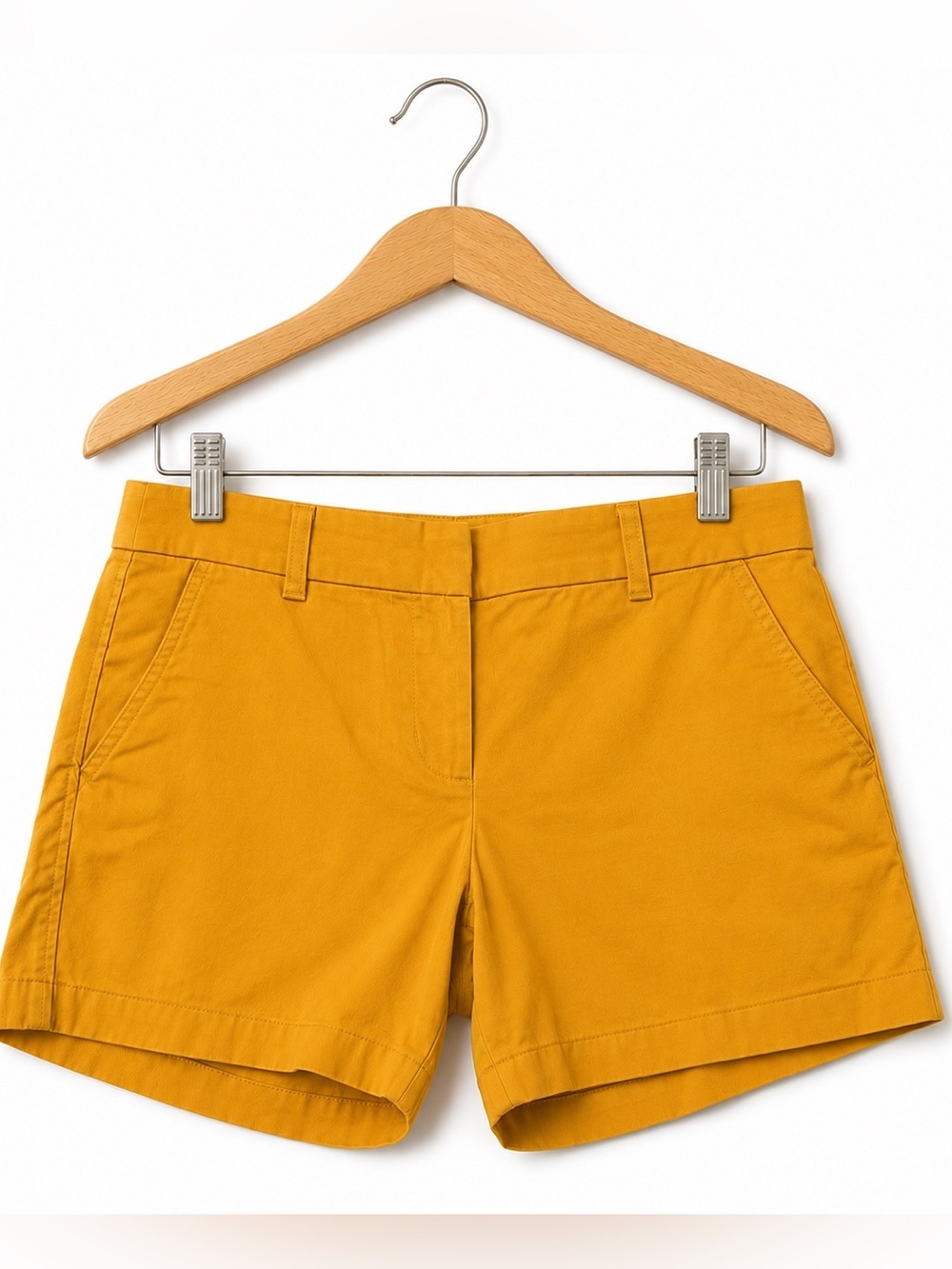 J.Crew 3" Chino Shorts Marigold Yellow Size 4 Cotton Summer Casual